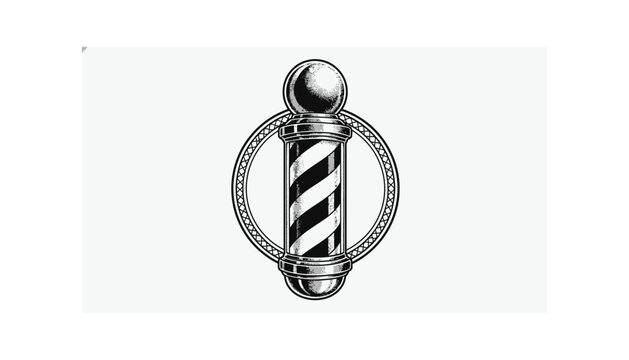 Classic barber pole necklace with mirror top