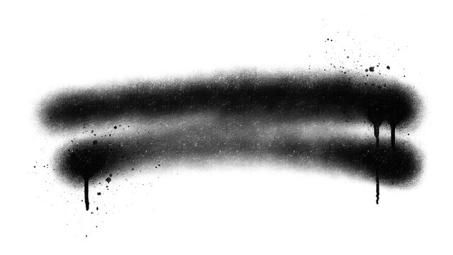 Double horizontal line textures made of black spray paint grunge drips splatter. Abstract stripes isolated on white background for creative streetwear graphic design banner poster clip art.