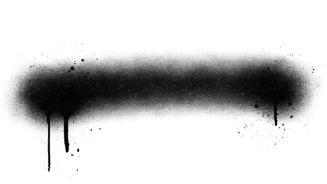 Straight horizontal line stripe made of black spray paint grunge drips splatter. Abstract brush stroke isolated on white background for creative streetwear graphic design banner poster clip art.