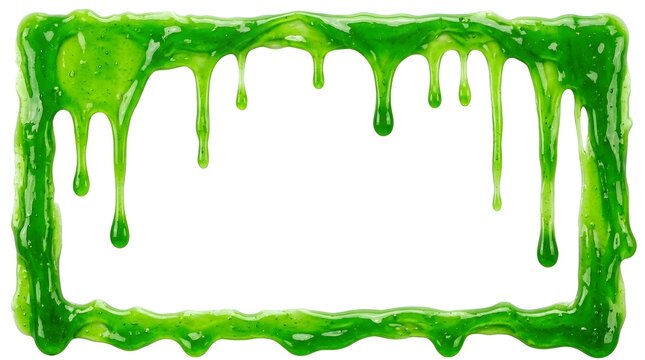 Green slime frame isolated on white background
