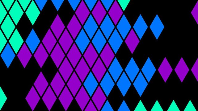Quantized Geometric Diamond Color Shift Motion Graphic Background