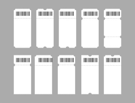 blank ticket template. Realistic paper mockup for event. Discount voucher mockups. Discount coupon template. blank tickets