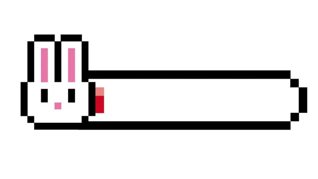 Cute retro pixel art rabbit serving as a unique progress bar or loading animation for playful user experiences, adding a charming visual element to digital interfaces
