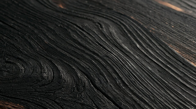 Dark shou sugi ban charred wood texture for premium design