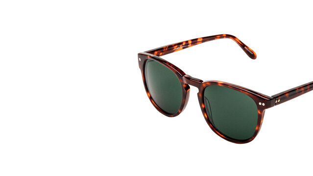 Classic retro vintage tortoise shell pattern sunglasses isolated on a transparent background