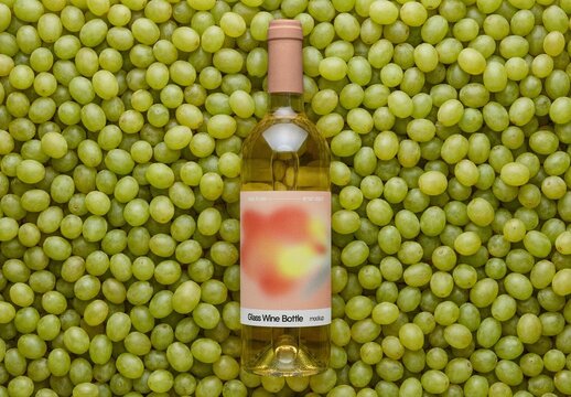 White Wine Bottle Mockup For Product And Branding Design
