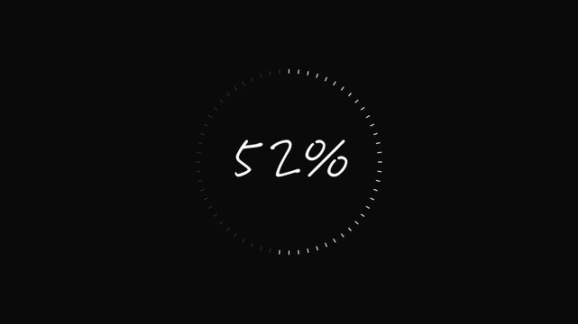 Loading screen animation with 75 percent circular progress ring, flat vector UI motion graphic