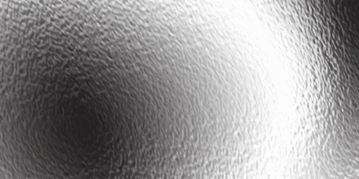 Silver gradient background. Foil paper, glitter effect. Chrome metal grey pattern. Gradation noise texture. Vector abstract illustration for web, card, bg, certificate design