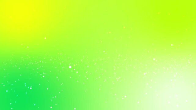 Vibrant abstract gradient background in bright shades of lime green yellow and emerald with floating glowing particle dust and sparkling lights for fresh eco design projects