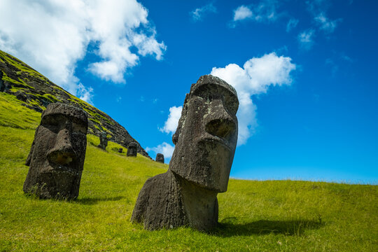 Moai Statues in Rapa Nui National Park