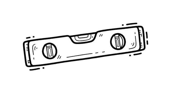 Illustration of a spirit level tool for construction.