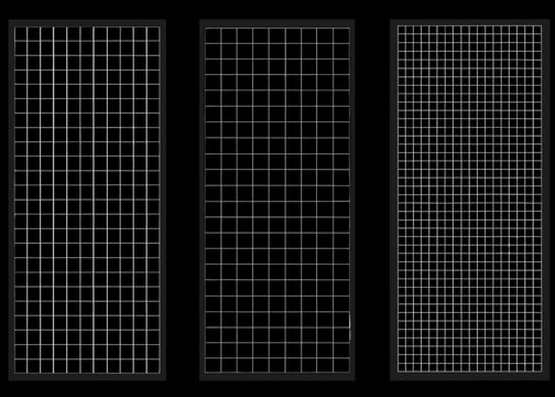 Rectangular Grids With White Lines On Black Background