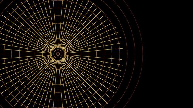 Solar Energy HUD Grid Loop, Abstract Sun Radiation Telemetry Graphic Element, Alpha Channel, 1920x1080