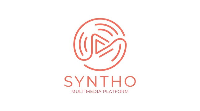 A syntho multimedia platform with a modern minimal logo design.