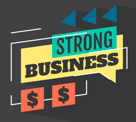 Fototapeta premium Strong business growth strategy concept with speech bubble