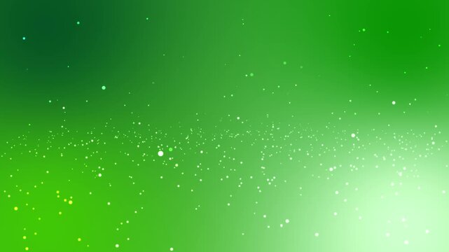 Soft green gradient abstract background with glowing white glitter particles and bokeh lights creating a magical dreamy eco texture for celebration design backdrops