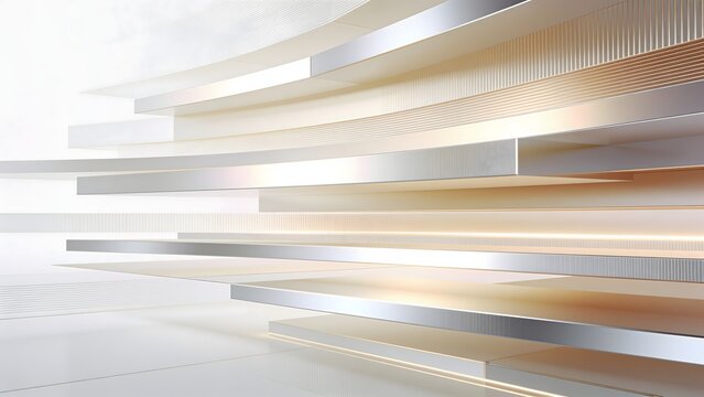 Abstract metallic horizontal lines in gold and silver creating a luxury geometric background. Suitable for premium brand presentations tech websites corporate banners and elegant cards.