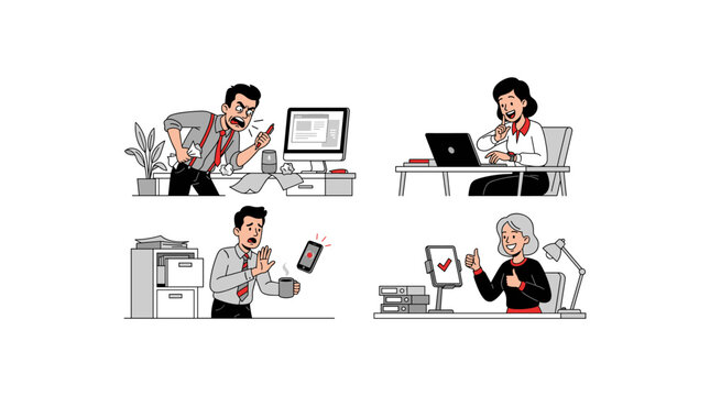 Office employees react to smart speaker voice assistant positive and negative outcomes at work.