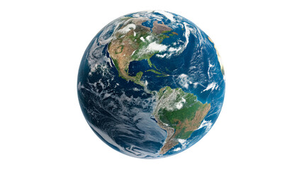 Cinematic view of full planet Earth sphere globe icon isolated on a transparent background © novakovich-png