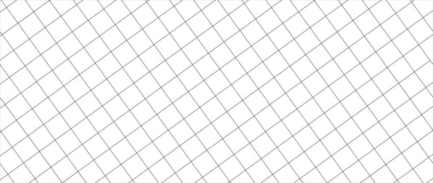 Diagonal cross line grid seamless pattern. Geometric diamond texture. Black diagonal line mesh on white background. Minimal quilted fabric.Eps10