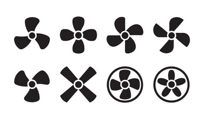 Set of propeller icon silhouettes in flat design style isolated on white background image. © MDIKRAM