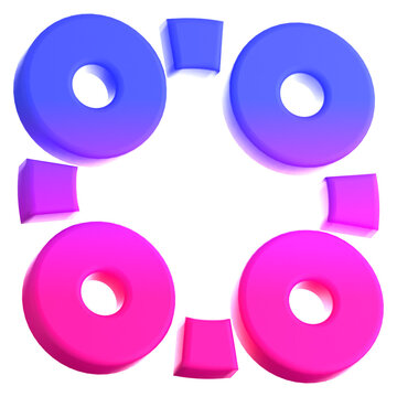 3D AI Gradient Geometric Shapes Element