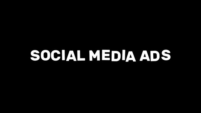 Social Media Ads Kinetic Typography Text Animation White Letters Black Background