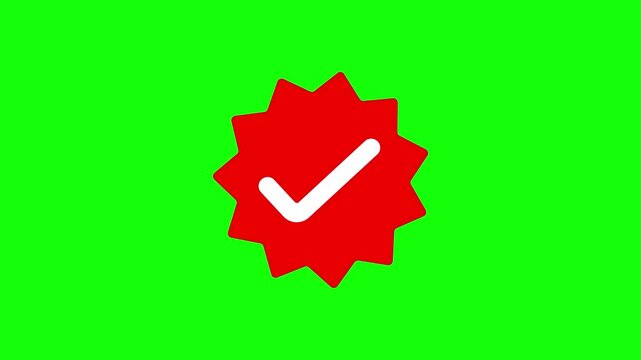 Check mark animation with pop up flat and modern style on green background. Full HD. 4K