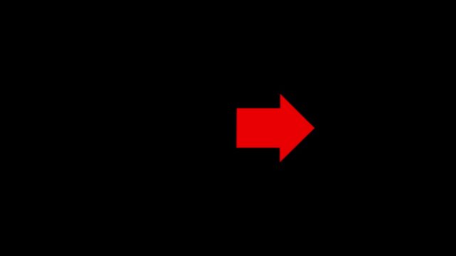 Animated squirrel arrow on a black background. Moving arrows to the side. Animation.4k motion graphics video animation