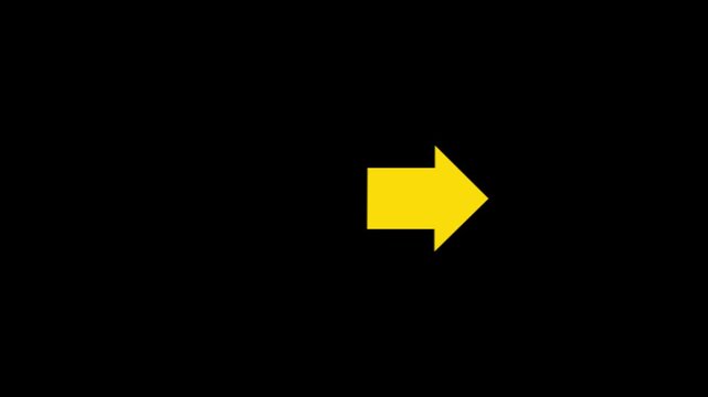 Animated squirrel arrow on a black background. Moving arrows to the side. Animation.4k motion graphics video animation