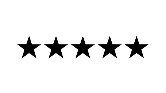 Glowing 5 stars technology video concept.4k motion graphics video animation