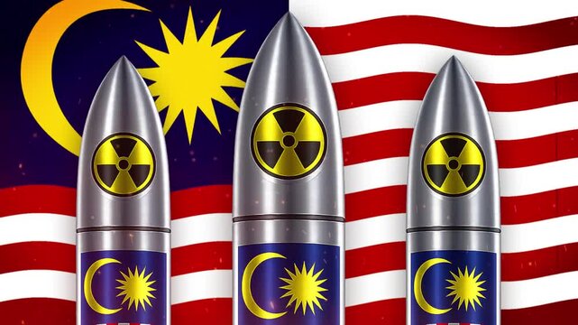 Malaysian nuclear missiles poised for launch video animation footage