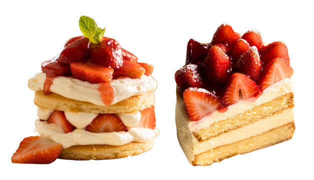 Delicious homemade strawberry shortcake layered with fresh cream and sweet berries