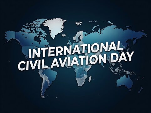 Celebrate global aviation with a stylish world map design for international civil aviation day