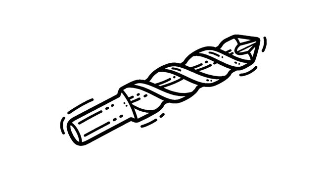 Illustration of a drill bit with sharp tip.