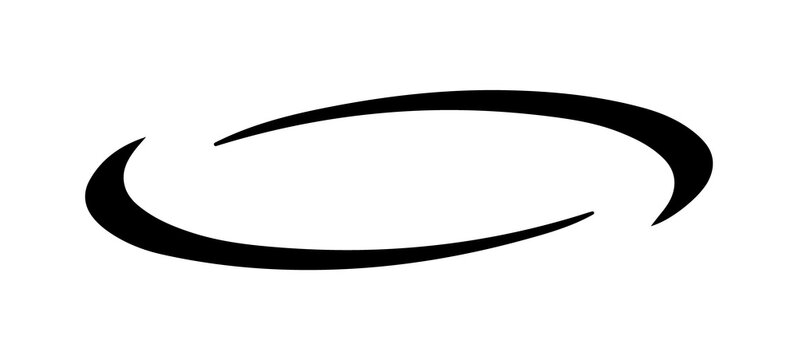 Abstract swoosh ellipse ring shape dynamic motion circle swirl minimal logo design isolated png