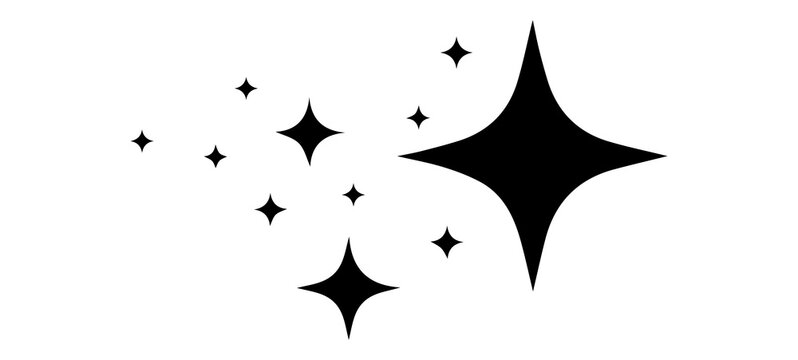 sparkle stars icon twinkle shine effect abstract magic glitter symbol minimal design isolated png