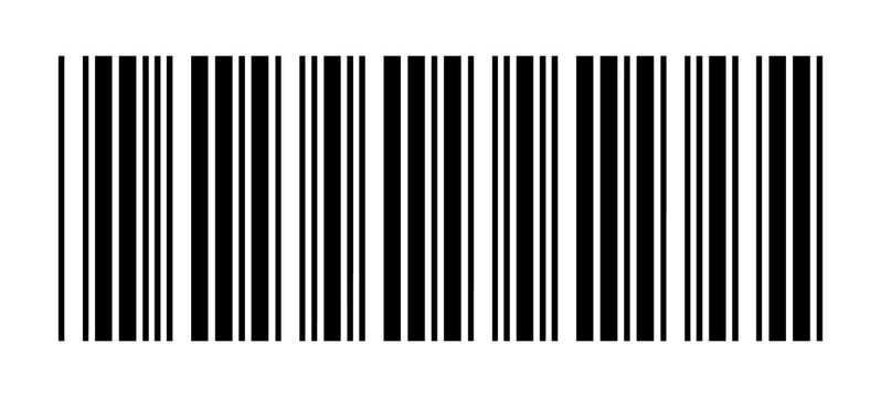 Black barcode lines pattern product scan code stripes retail label minimal design isolated png
