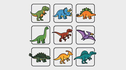 Collection of stylized cartoon dinosaurs © Masha