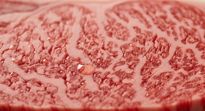 Marbled Wagyu Beef Slice Close-up