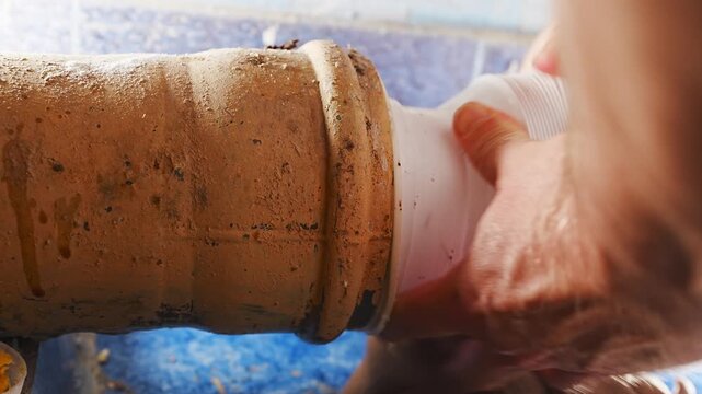 Installing replacement seal on sewer line