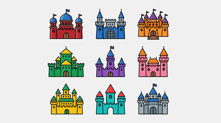 Colorful fantasy castles collection © Masha