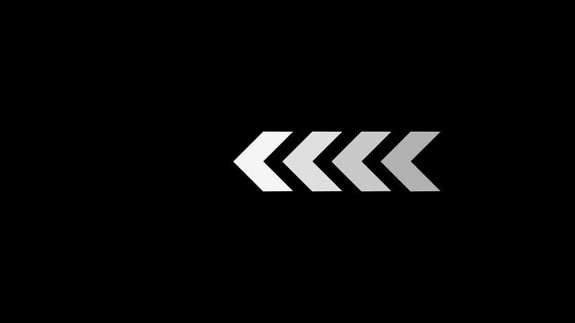 Light arrow retro glow White casino neon effect. this concept arrow refer to left .4k animation .