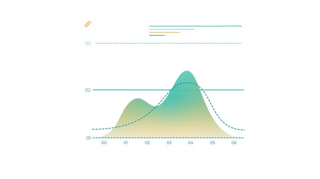 Animated element for business infographics - simple area chart
