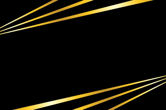Luxury Gold Lines Frame. Elegant Golden Border on Black Background. Vector Illustration
