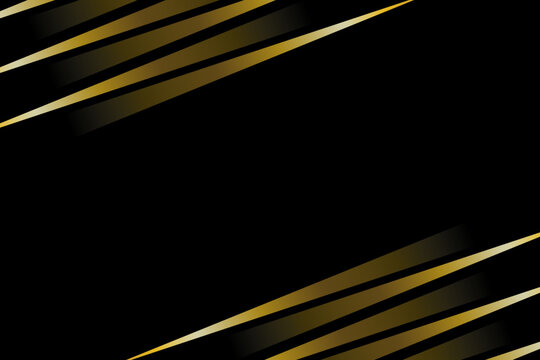 Luxury Gold Lines Frame. Elegant Golden Border on Black Background. Vector Illustration