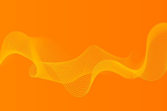 Orange Wave Line Pattern Background. Abstract Summer or Autumn Wallpaper. Vector Illustration