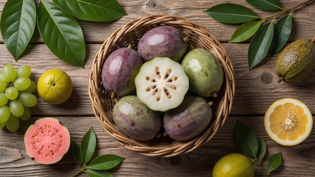Ripe Caimito Fruit Close-Up in Bright Natural Light with Fresh Tropical Quality, Healthy Exotic Superfruit, Commercial Food Photography