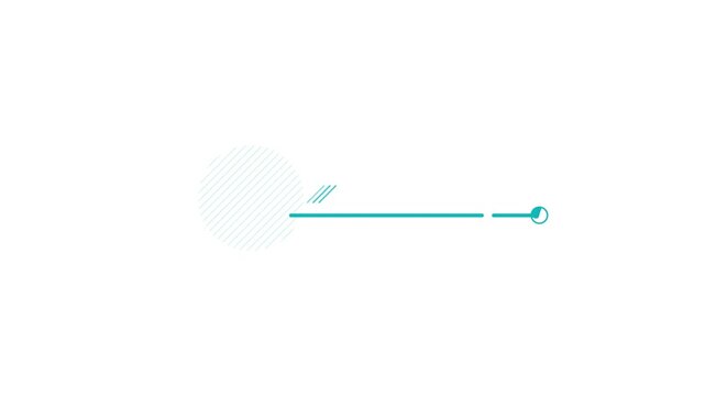Animated design element - callout with striped circle and horizontal line
