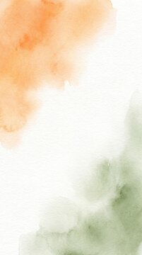 Watercolor background in the colors of the Indian flag for independence day. Website banner and greeting card design template.